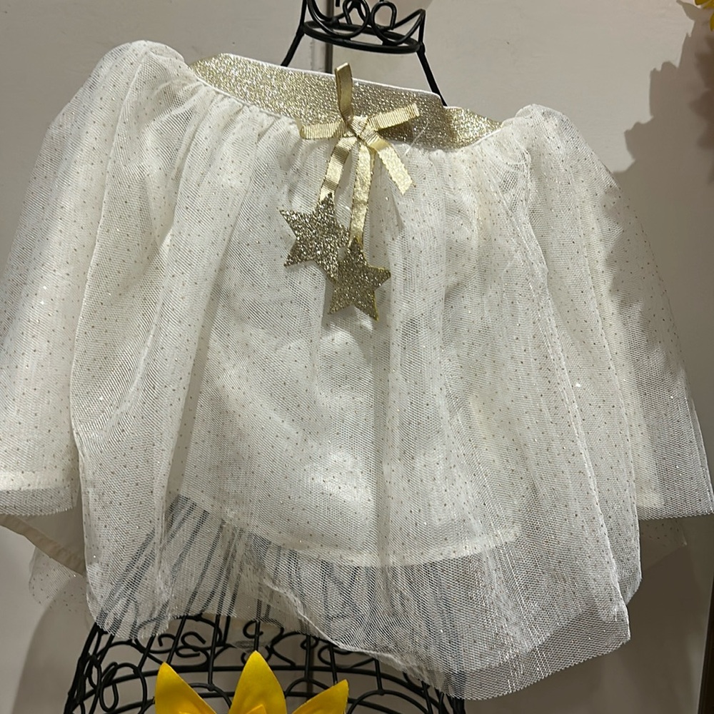 Cynthia Rowley glittery adorable skirt w glitter waistband 2 gold stars Sixe 4